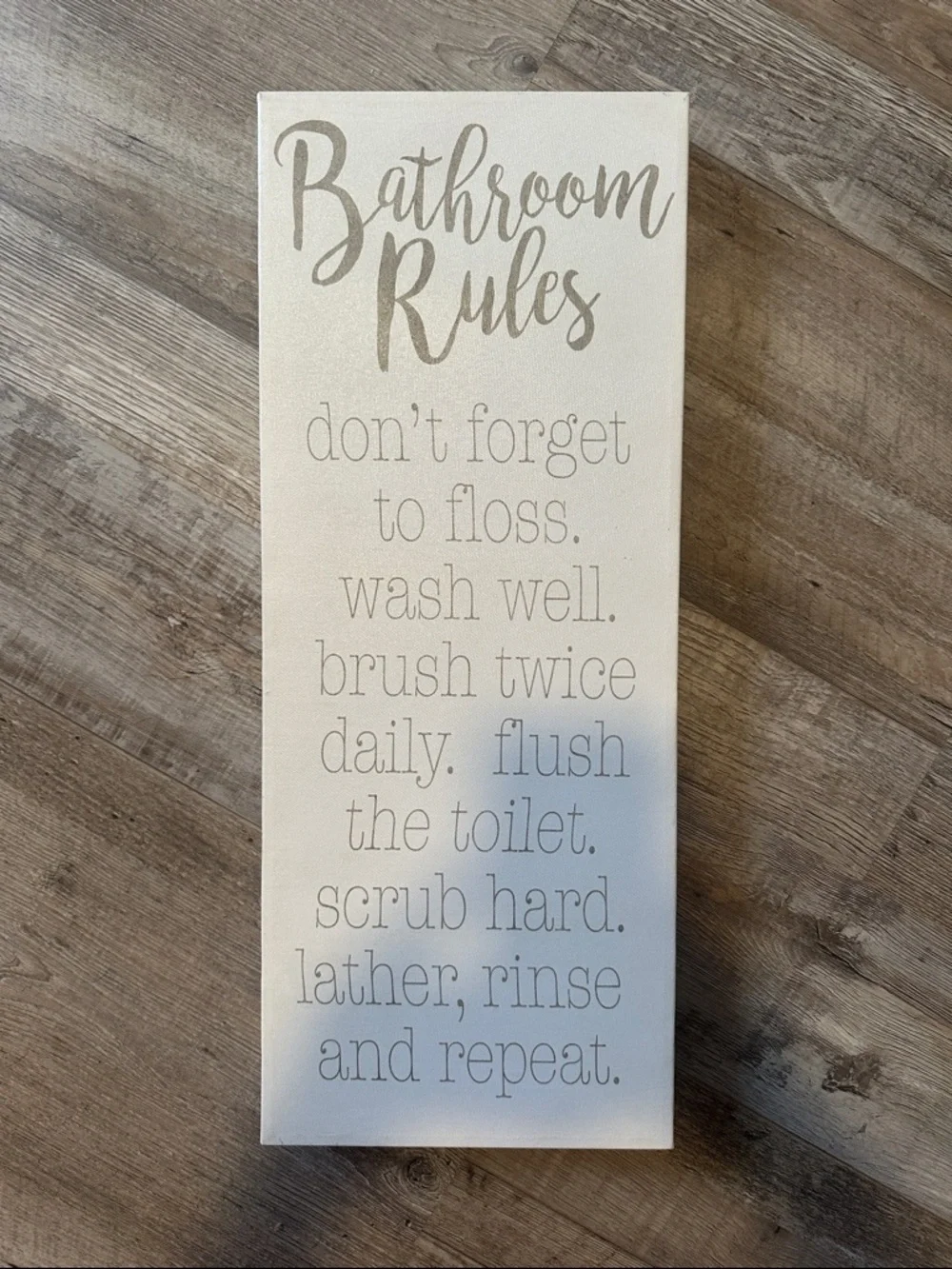 Bathroom Rules Wall Sign